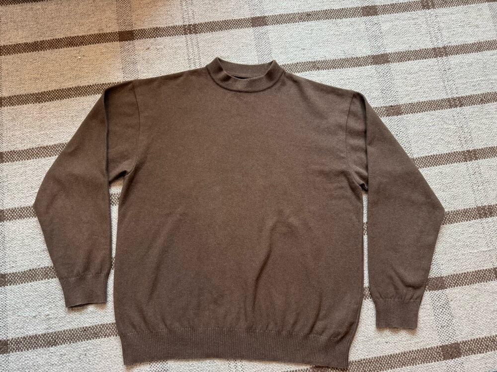 Snow Peak Japan Mock Neck Sweater Knit Brown Medium Men’s Long Sleeve